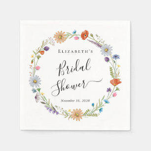 Serviette En Papier Fête des mariées florale Boho