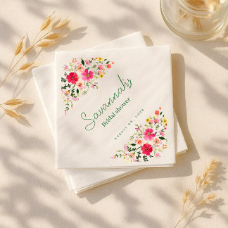 Serviette En Papier Fête des mariées florale brillante serviettes | Co