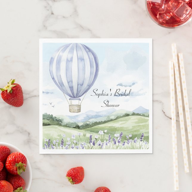 Serviette En Papier Fête des mariées florale de lavande (En situation)