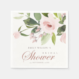 SERVIETTE EN PAPIER FÊTE DES MARIÉES FLORALE DE ROSE ROSE DOUCE DOUCE 