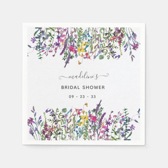 Serviette En Papier Fête des mariées florale fleur sauvage (Devant)
