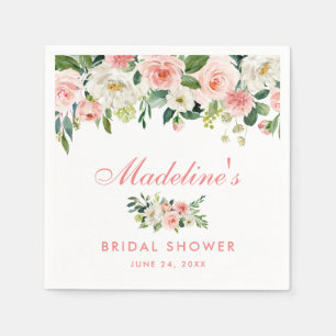 Serviette En Papier Fête des mariées florale rose