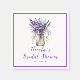 Serviette En Papier Fête des mariées Lavender Mason Jar