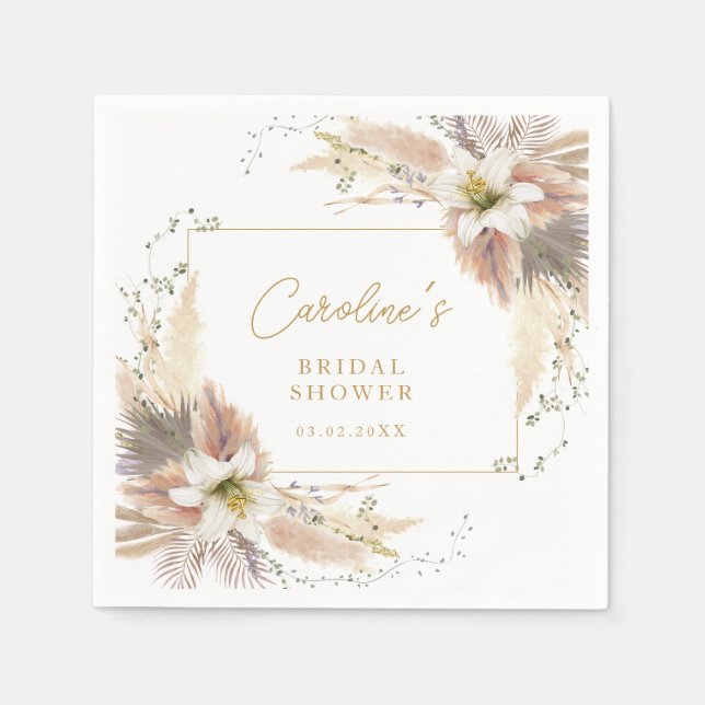 Serviette En Papier Fête des mariées moderne Boho (Devant)