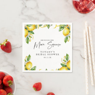 Serviette En Papier Fête des mariées moderne Citrus Lemon