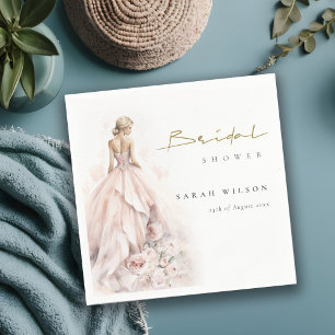 Serviette En Papier Fête des mariées moderne Mariage aquarelle