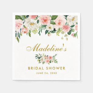 Serviette En Papier Fête des mariées or rose flush