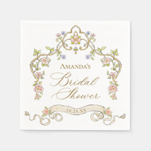 Serviette En Papier Fête des mariées ornée de fleurs de Bohême victori