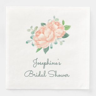 Serviette En Papier Fête des mariées Peach Peony