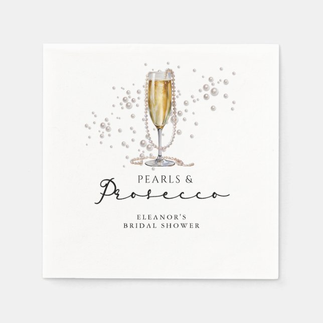 Serviette En Papier Fête des mariées Perles et poursuites (Devant)