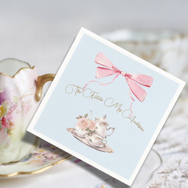 Serviette En Papier Fête des mariées Régence Tea Party Élégant Ruban (Créateur téléchargé)