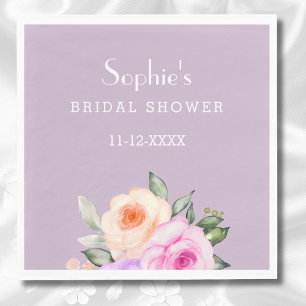 Serviette En Papier Fête des mariées Rose Lilac Blush Rose Peach Brigh