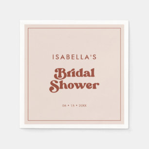 Serviette En Papier Fête des mariées rose Peach retro élégant