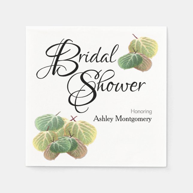 Serviette En Papier Fête des mariées rustique chute Aspen Feuille  (Devant)