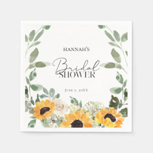 Serviette En Papier Fête des mariées rustique de tournesol Eucalyptus