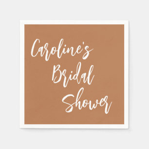 Serviette En Papier Fête des mariées Script moderne Custom Terracotta