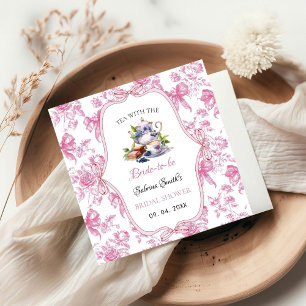 Serviette En Papier Fête des mariées Tea Party Fleur sauvage rose