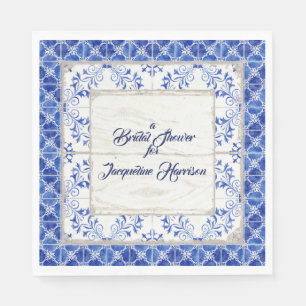 Serviette En Papier Fête des mariées Thé Luncheon Bleu Blanc Ferme