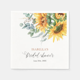 Serviette En Papier Fête des mariées tournesol