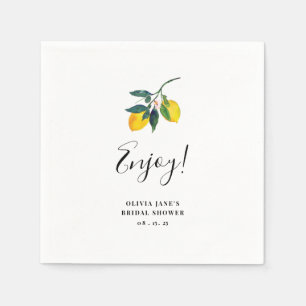 Serviette En Papier Fête des mariées tropicale citron