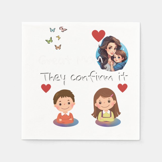 Serviette En Papier Fête des mères (Devant)