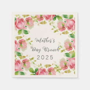 Serviette En Papier  Fête des mères    Brunch - roses roses roses 