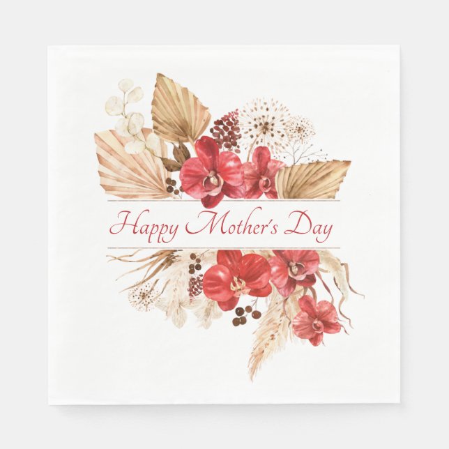 Serviette En Papier Fête des Mères Fête Florale (Devant)