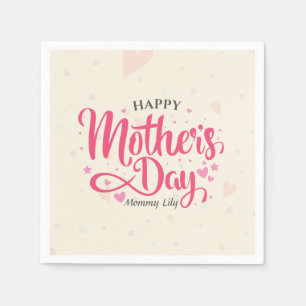 Serviette En Papier Fête des mères personnalisées   Napkin