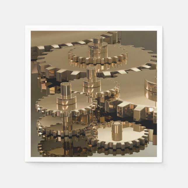 Serviette En Papier Fête des pères à l’engrenage (Devant)