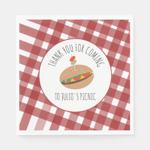 Serviette En Papier Fête des pères BBQ Pique-nique Événement Sandwich
