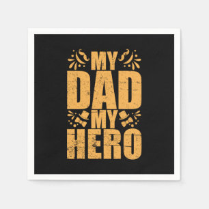 Serviette En Papier Fête des Pères Mon Papa Mon Héros