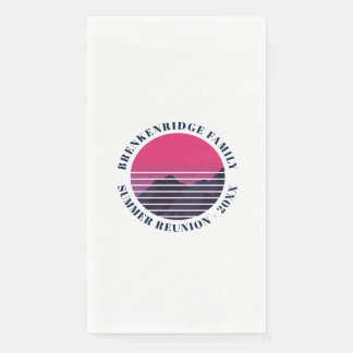 Serviette En Papier Fête d'été Retro Sunset Mounts Custom