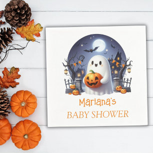 Serviette En Papier Fête d'Halloween Little Boo Fantôme Garçon Baby Sh