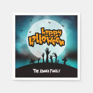 Serviette En Papier Fête d'Halloween zombie effrayant personnalisée