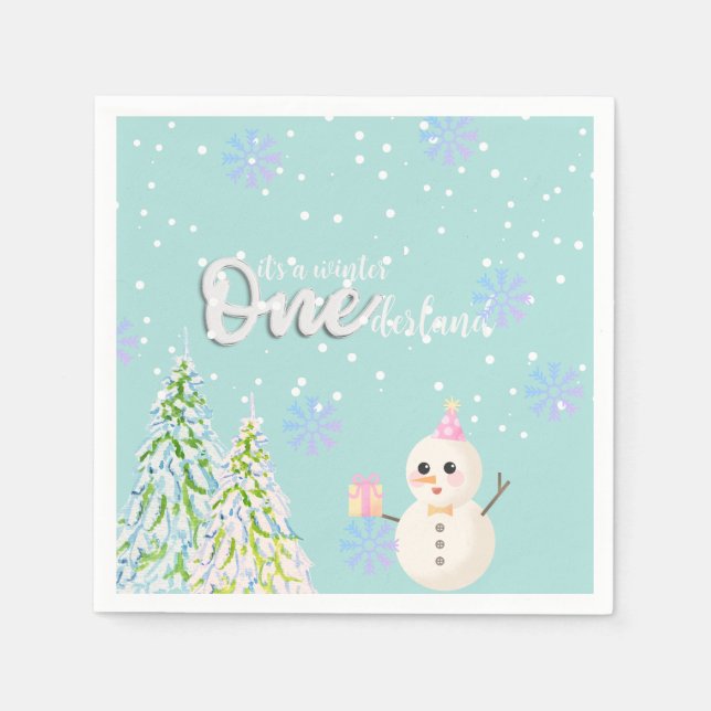Serviette En Papier Fête d'hiver Onederland (Devant)