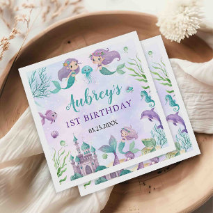 Serviette En Papier Fête du 1er anniversaire de la sirène Oneder The S