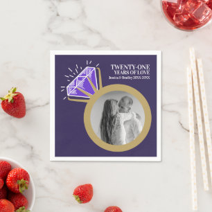 Serviette En Papier fête du 21e anniversaire Iolite bague violet photo