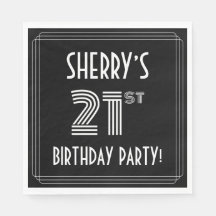 Fête du 21e anniversaire : Style Art Déco + Nom pe