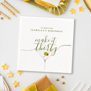 Serviette En Papier Fête du 30e anniversaire du Martini Trente Martini