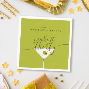 Serviette En Papier Fête du 30e anniversaire du Martini vert Make It T