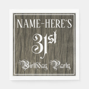 Serviette En Papier Fête du 31e anniversaire — Script fantaisie, Faux 