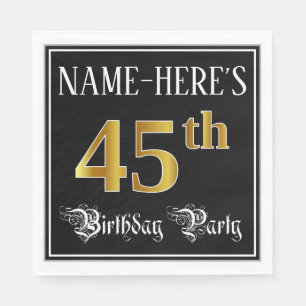 Serviette En Papier Fête du 45e anniversaire — Script fantaisie, Fa