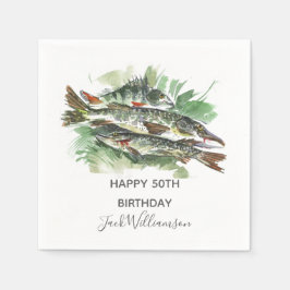 Serviette En Papier Fête du 50e anniversaire | Pêche