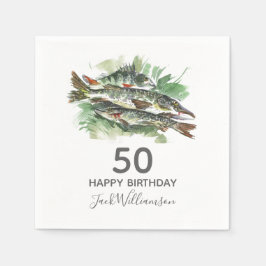 Serviette En Papier Fête du 50e anniversaire | Pêche | Poisson d'aquar