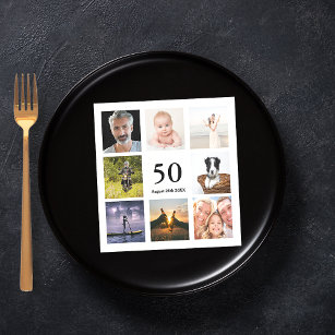 Serviette En Papier fête du 50e anniversaire photo collage gars
