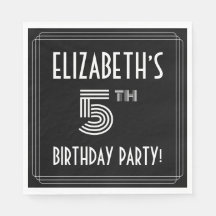 Fête du 5e anniversaire : Style Art Déco + Nom per