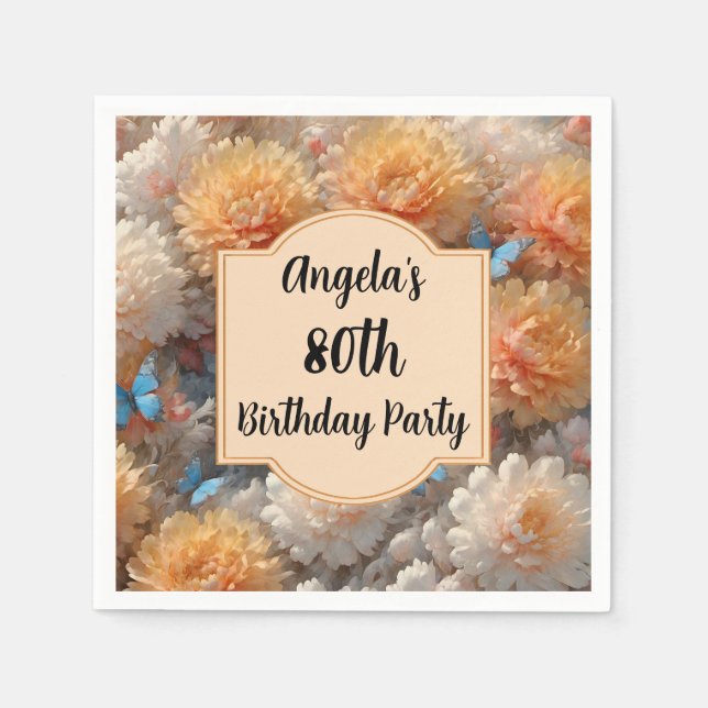 Serviette En Papier Fête du 80e anniversaire (Devant)
