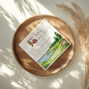 Serviette En Papier Fête du Baby shower de golf Let's Par Tee Red Cart