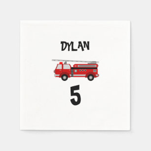 Serviette En Papier Fête du camion d'incendie Anniversaire