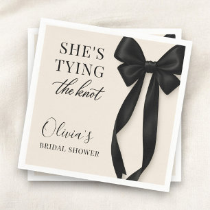Serviette En Papier Fête du Nœud Noir qu'Elle Attache